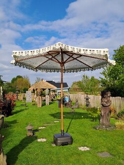 Macram&eacute; parasol dia 3 meter (gehaakt) 