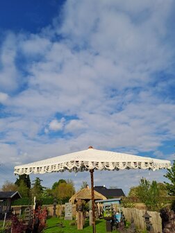 Macram&eacute; parasol dia 3 meter (gehaakt) 