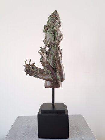 Bronzen borstbeeld Shiva